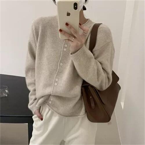 Alien Kitty Lazy Style Winter Sweaters 2021 OL Outwear Coats Fashion Women Vintage Knitwear Cardigans Chic Loose Casual Tops