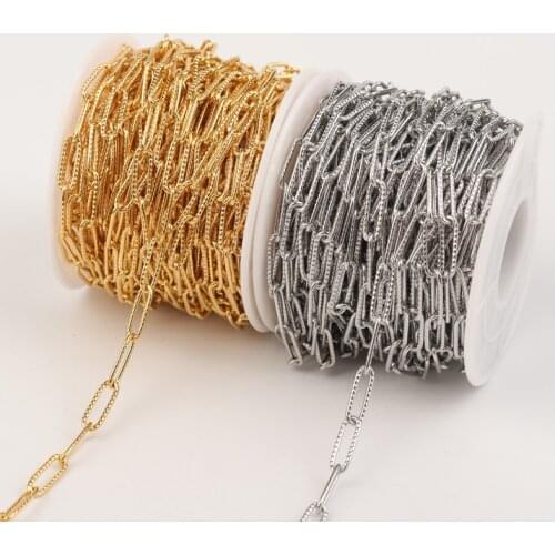 1meter Necklace Chains Stainless Steel Chain 4x12mm Cross Link Gold Chain Accessories Bracelet Chain for Jewelry Making DIY