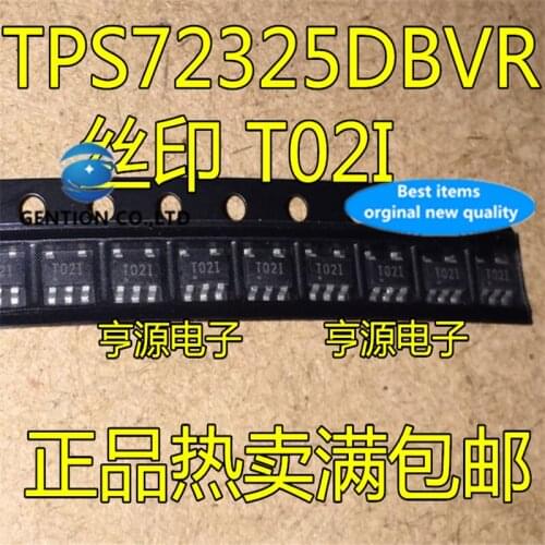 10Pcs TPS72325DBVR TPS72325 Silkscreen T02I T021 SOT23-5 Linear regulator in stock 100% new and original