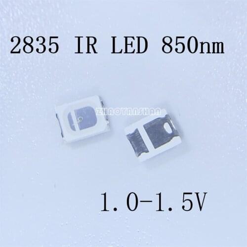 1000pcs X 2835 IR LED 2835 850NM SMD LED 1.0-1.5V 2835 Infrared emission tube Free Shipping