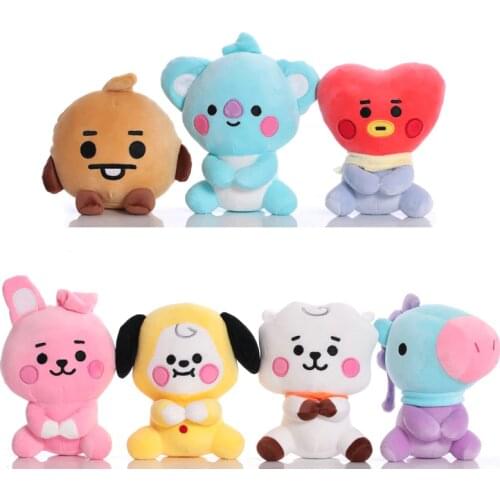 12/22cm Korean Super Star Plush Toy Cartoon Animal Doll Keychain BTSPlush Standing baby toys