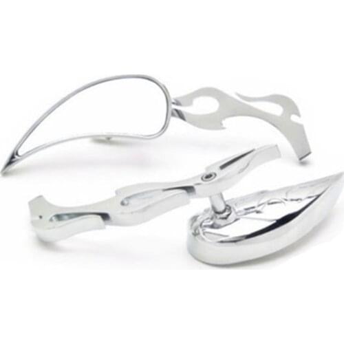 2x Chrome Tear Drop Chrome Motorcycle Mirrors For Harley Dyna Electra Glide Fatboy Heritage Softail Chopper Cruiser Custom