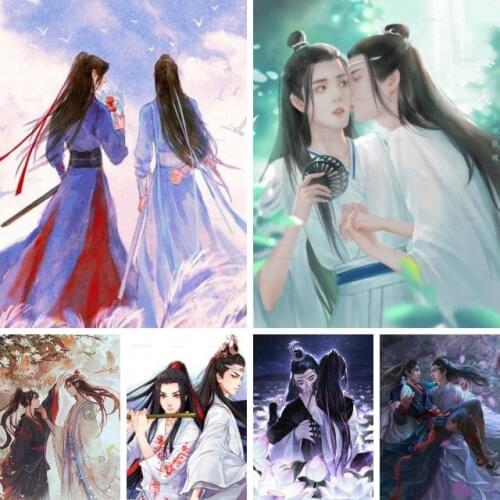5D Diy Diamond Painting Anime Mo Dao Zu Shi Wei Wuxian Full Drill Diamond Embroidery Cross Stitch Mosaic Set Decor Festival Gift