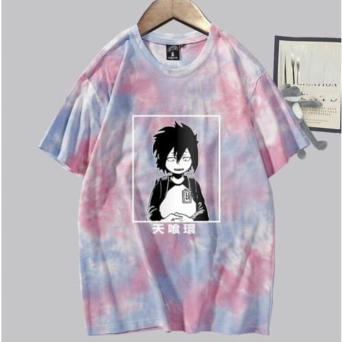 Tamaki Amajiki Anime T-shirt My Hero Academia Cosplay Men Women Tie-dyed Loose Oversized Casual Streetwear MHA Tee 2021 New Top
