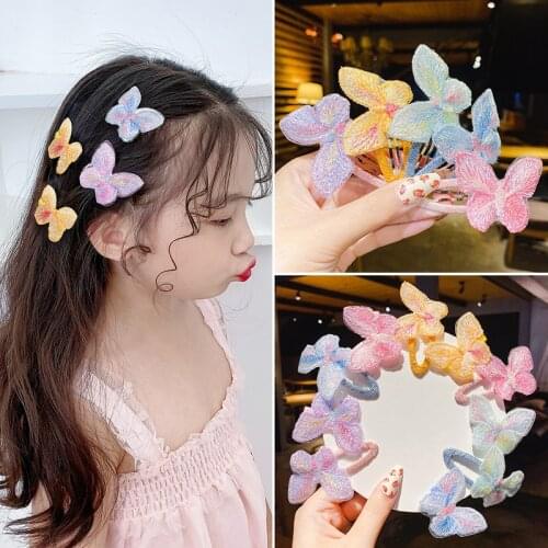 Childrens headdress butterfly hairpin princess girl cute BB clip bangs broken hair clip headwear decoration