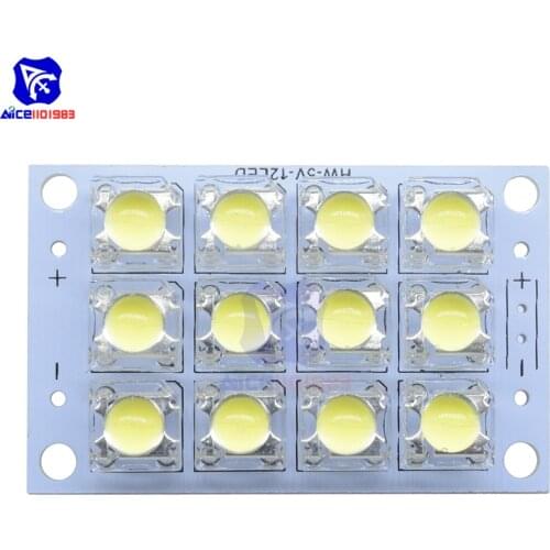 Diymore DC 3V-5V 12 Bits LED Super Bright White Piranha LED Board LED Lights Lamp