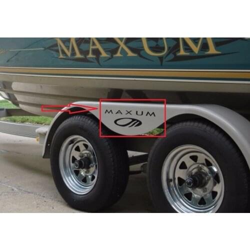 For 2 Sticker decal for Maxum boat Trailer marine quality wheel aluminium emblem Car Styling