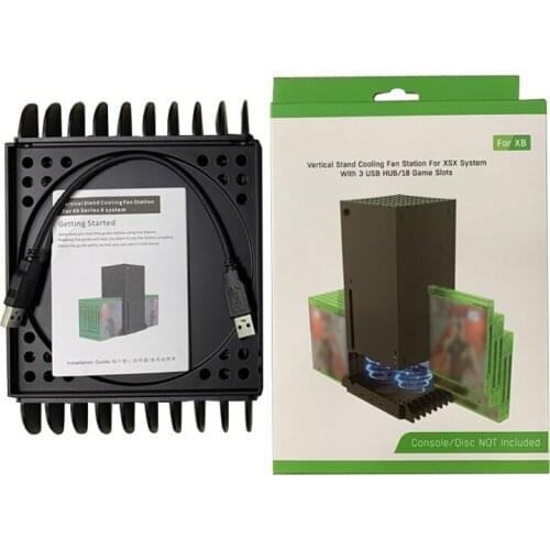 For Series X Vertical Cooling Fans Stand Game Console Multi-function Base