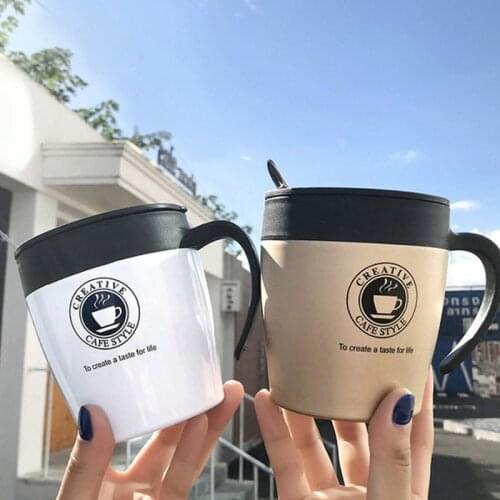 Double Stainless Steel Slide Cover Vacuum Fashion Handle Coffee Vacuum Mug Wholesale Gift Custom LOGO