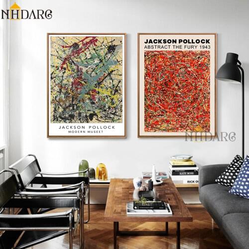 Jackson Pollock Abstract Orphan Artwork Canvas Print Painting Poster Pictures Wall Decor Home Room Hallway Decoration