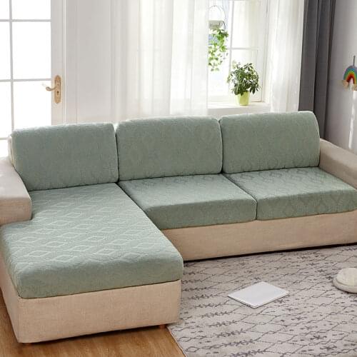 Elastic Stretch Sofa Cushion Cover L Shaped Solid Color Couch Cover Seat Slipcover Sofa Protector