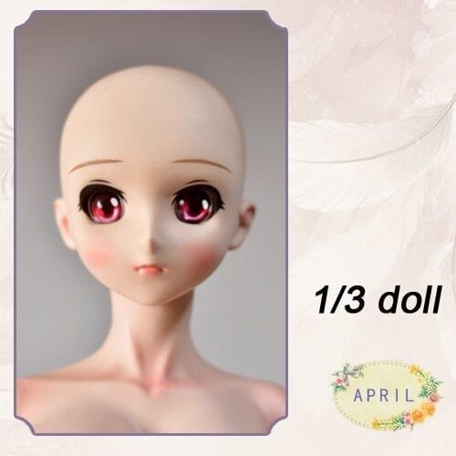 Estartek 1/3 Silicone Customized April Girl Head Sculpt for DDL DDM BJD Doll DIY