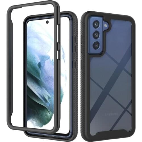 Fundas Case For Samsung Galaxy S21 FE S21FE 5G Cover Shockproof Transparent Acrylic PC TPU Frame Non Slip Bumper Shell Housing