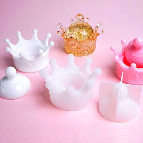 DIY Crown Shape Storage Box Silicone Mold Jewelry Accessories Storage Tool Epoxy Resin Craft Kawaii Art Molds