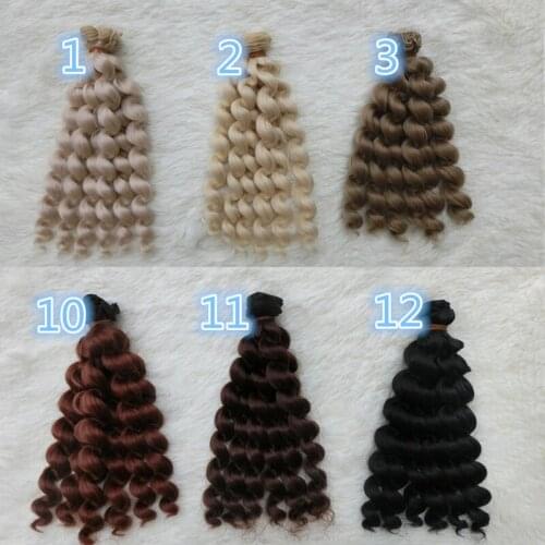 50PCS/LOT Wholesale New Curly BJD Wig Hair DIY Natural Color Synthetic Doll Hair Accessories