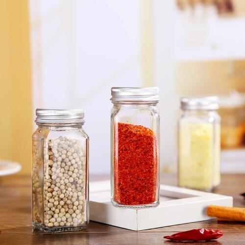 Kitchen Glass Jar Seasoning Box Barbecue Seasoning Bottle Set Pepper Bottles Chicken Essence Seasoning Jars