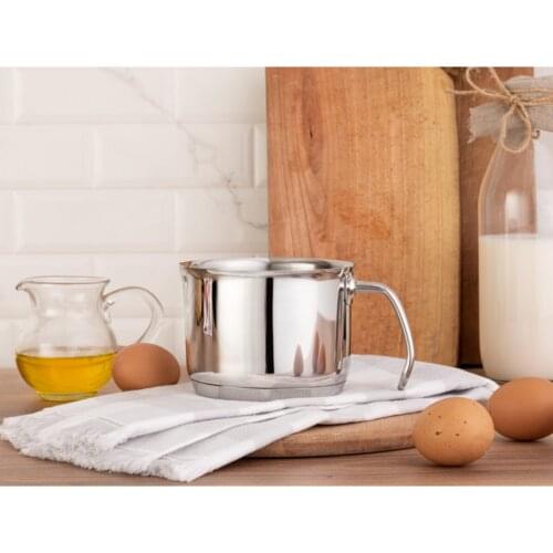 Stainless Steel Milk Pot 700ml Nordic Style Multipurpose Pot Made in Turkey 18/10 Material Long Lasting
