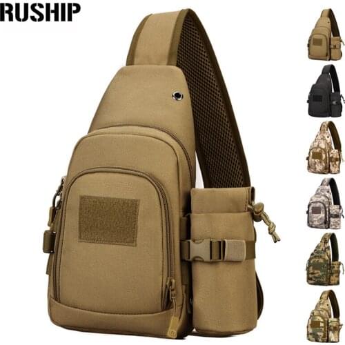 Men Women Waterproof Oxford Shoulder Messenger Hunting Bag Military Tactics Outdoors Chest Pack With Bottle single shoulder Bag