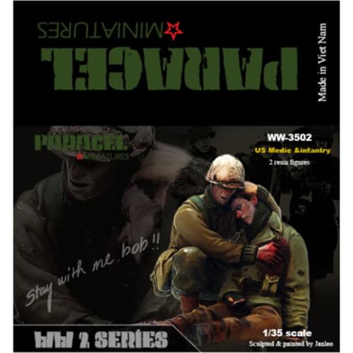 1:35 Scale WWII US Military Medical Personnel And Wounded Scene Miniatures Unpainted Assembling Static Figure Resin Model Kits