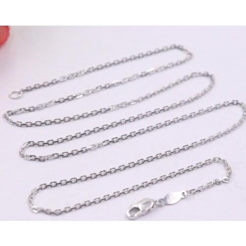 New Pure Platinum 950 Necklace 1.2mm Rolo Link Chain Necklace 19.68''L Pt950