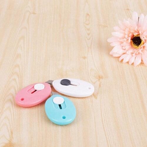 Letter Opener Portable Oval Mini Paper Cutter Retractable Knife Open Box Handcraft DIY Tool Art Tool Kits