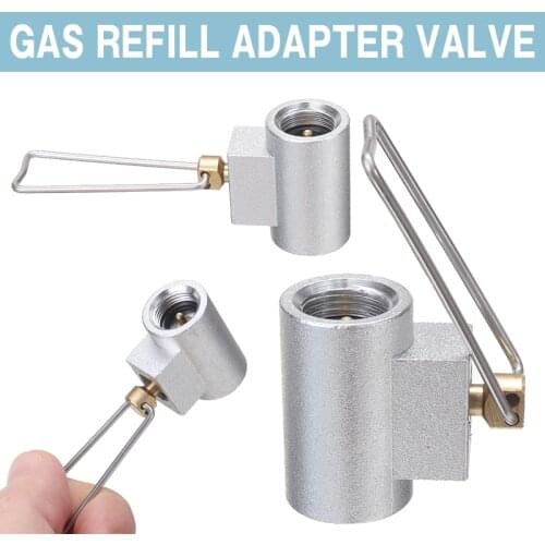 Flat Gas Tank Adapter Valve Canister Gas Stove Adapters Convertor Outdoor Camping Cylinder Refill Adaptor