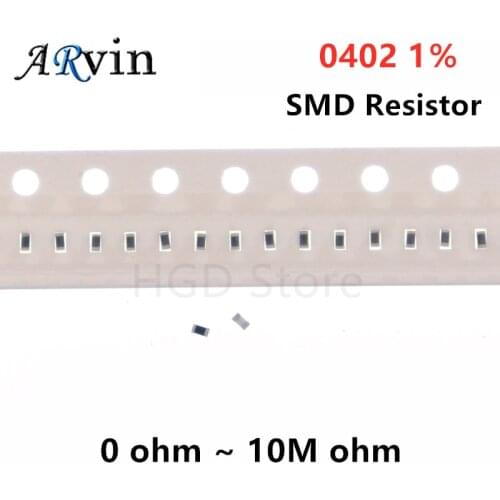 500Pcs 1% 0402 SMD Resistor 0R ~ 10M 1/16W 0 1 10 100 150 220 330 ohm 1K 2.2K 4.7K 10K 100K 0R 1R 10R 100R 150R 220R 330R 1M 10M