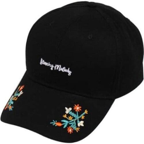 Seioum Women Summer Hats Symmetrical Flower Embroidery Built-in insulation Knitted Hats Femme Baseball Cap Adjustable