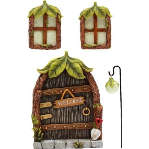 Fairy Doors And Windows Art Sculpture of Trees Garden Decoration Outdoor Jardineria Decoracion Sculptures Glow In The Dark
