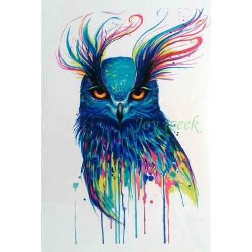 Waterproof Temporary Tattoo Sticker large size owl tattoo on back 21*15cm tatto stickers flash tatoo fake tattoos for women men