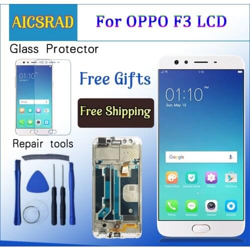 High Quality NEW 5.5 inch LCD For OPPO F3 LCD Display Touch Screen Digitizer Assembly Replacement Repair Parts White