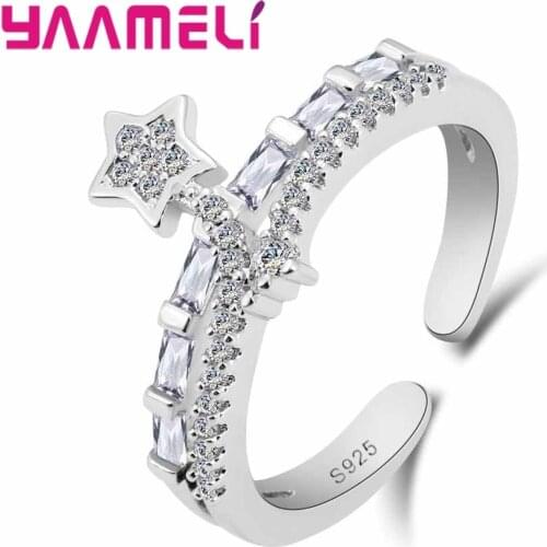 Women Party Rings With Austrian Crystal Fashion 925 Sterling Silver Bridal Wedding Rings Accessory Anillos Lindo Aneis