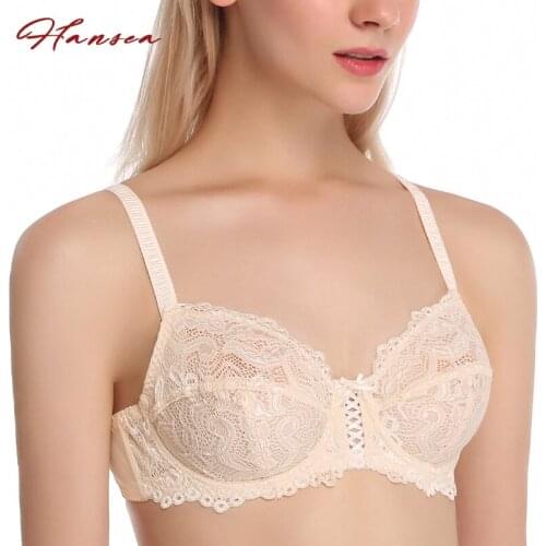 Womens Lace Bra Large Bust Plus Size Full Coverage Unlined Underwire Bras Non Padded Sexy Bralette Lingerie Lace Brassiere