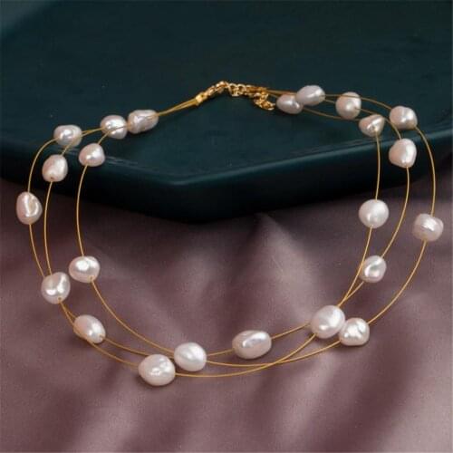 YKNRBPH Womens Baroque Pearl Long Necklace Weddings/Party Gift Fine Jewelry Chains