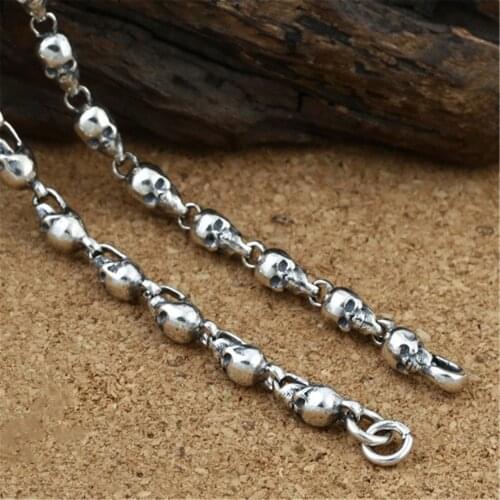 925 Sterling Silver Skeleton Skull Chains Necklace 4.5mm 18" 20" 22" 24" 26" 28" 30" 32" 34" 36" Inches