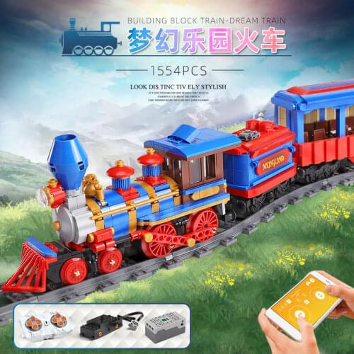 Mould King 12004 1502Pcs Winter Holiday Dream Train 71044 Train and Station Model Building Blocks Bricks Kids Christmas Gifts