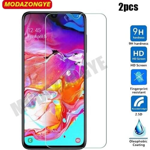2 pcs For Samsung Galaxy A70 Tempered Glass Samsung A70 2019 A 70 A705F A705 SM-A705F Screen Protector Glass Protective Film 6.7