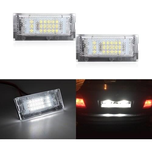 2x Fits For BMW E46 3-Series 4D Sedan/Saloon 5D Touring/Estate 2D Compact/Hatchback 1998-2005 SMD White Led License Plate Lights