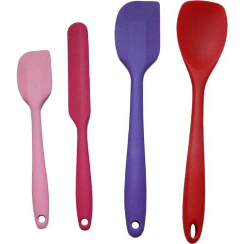 4PCS/SET Kitchen Silicone Cream Butter Cake Spatula Mixing Batter Scraper Brush Butter Mixer Cake Baking Tool
