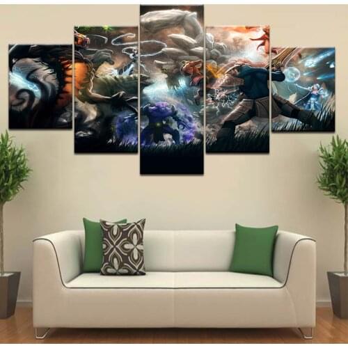 5 pieces canvas print poster wall decoration wall photo print modern Game DOTA Character oil painting picture frame artwork
