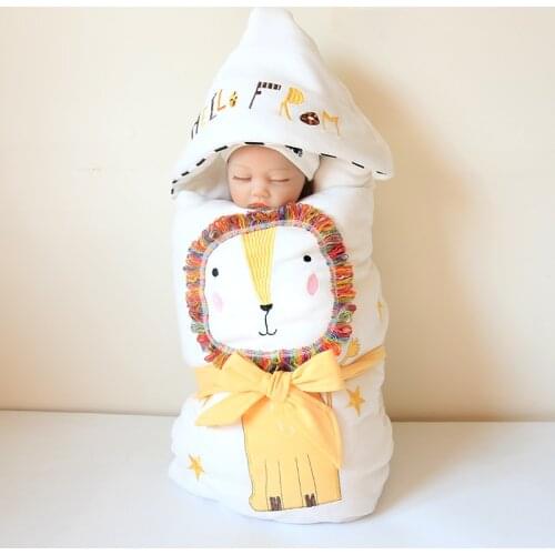 Newborn autumn and winter thickened cotton quilt four seasons sleeping bag detachable gallbladder ca baby cotton quilt with hat