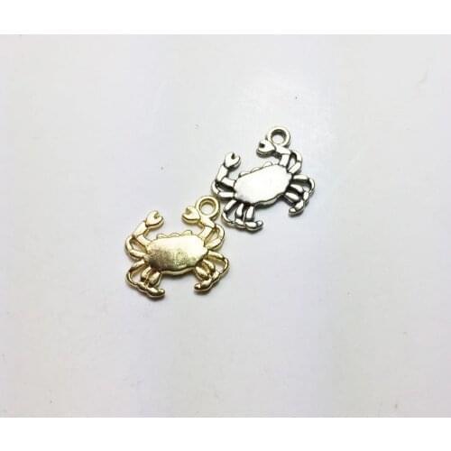 Eruifa Hot sell 20pcs 16*13mm Nice Crab Zinc alloy charms Wholesales necklace,earring bracelet jewelry DIY handmade 2 colors