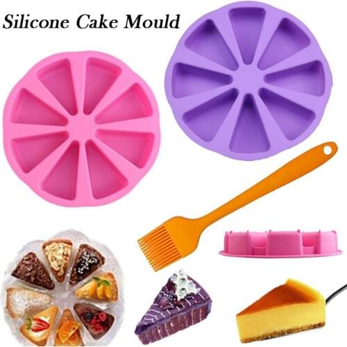 8 Cavity Baking Mold Silicone Scones Pan Portion Cake Mold DIY Baking Tool For Make Pie Pizza Soap GQ