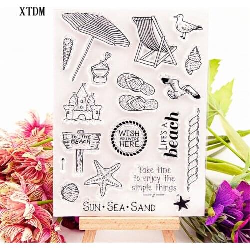 Hot selling beach transparent clear stamp / silicone seal roller stamp DIY scrapbook album / card production