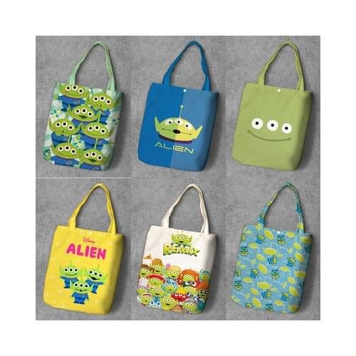 Disney Toy Story Aliens Anime Figures Toy Cartoon Products Cosplay Accessories Customized Shopping Bag Shoulder Gift Unisex