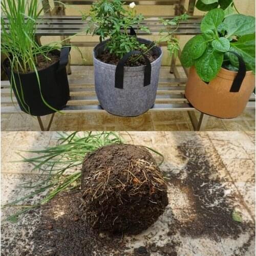 2/3/5/7/10 Gallon Growing Plant Bag With Handle Invernadero Fabric Seed Flower Pot Ventilate Garden Tools Indoor Greenhouse