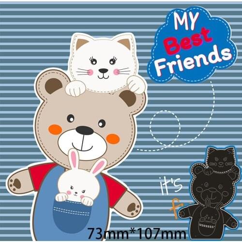 73*107mm Cat Bear and Rabbit Metal Dies for 2020 New Stencils DIY Scrapbooking Paper Cards Craft Making New Craft Decoration