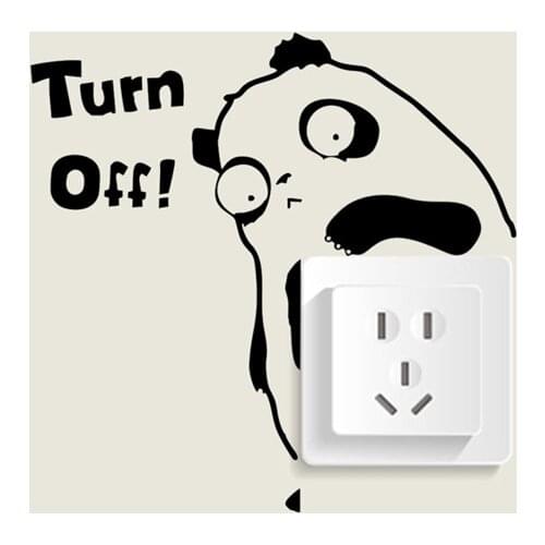 Panda Turn Off Switch Sticker Glass Door Wall Stickers Home Decoration Stickers Decals Toilet Sticker PVC