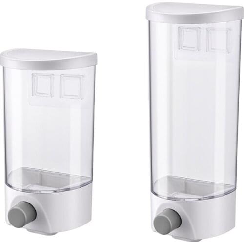 Wall Mounted Automatic Rice Cereal Dispenser Plastic Transparent Grain Storage