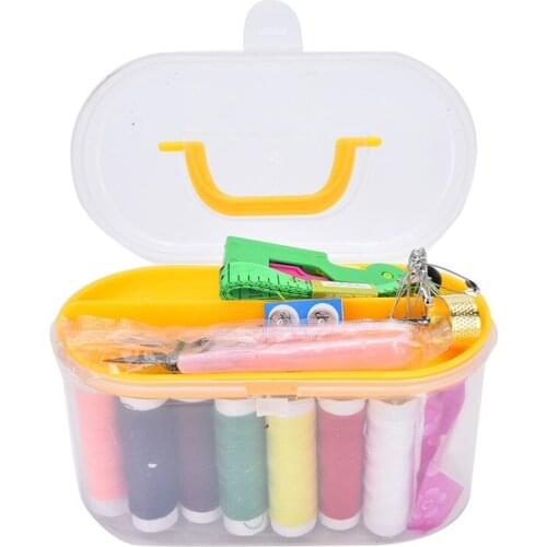 New 50 Set Portable Mini Travel Sewing Kit With Box Needle Threads Scissor Thimble Home Tools